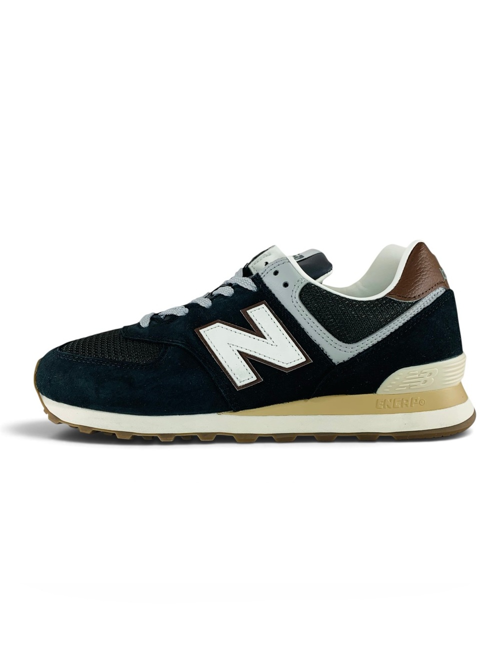 New Balance 574 Black Brown Silver Metallic Men's Shoes Casual Sneakers U5748SB